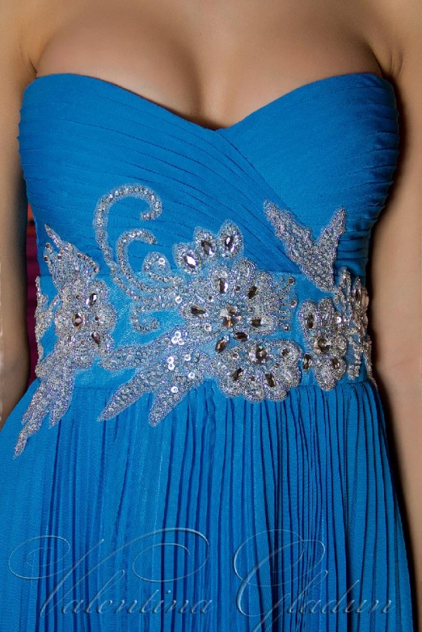 платье в пол с вышивкой стразами ручной работы Mariniere Валентина Гладун